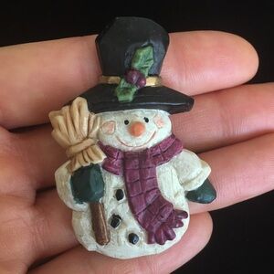 Vintage Christmas Snowman Pin